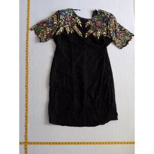 Vintage Stenay Plus Size 18 Sequin Beaded Dress 80s 90s India